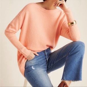 Anthropologie Pastel Orange Boatneck Sweater